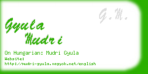 gyula mudri business card